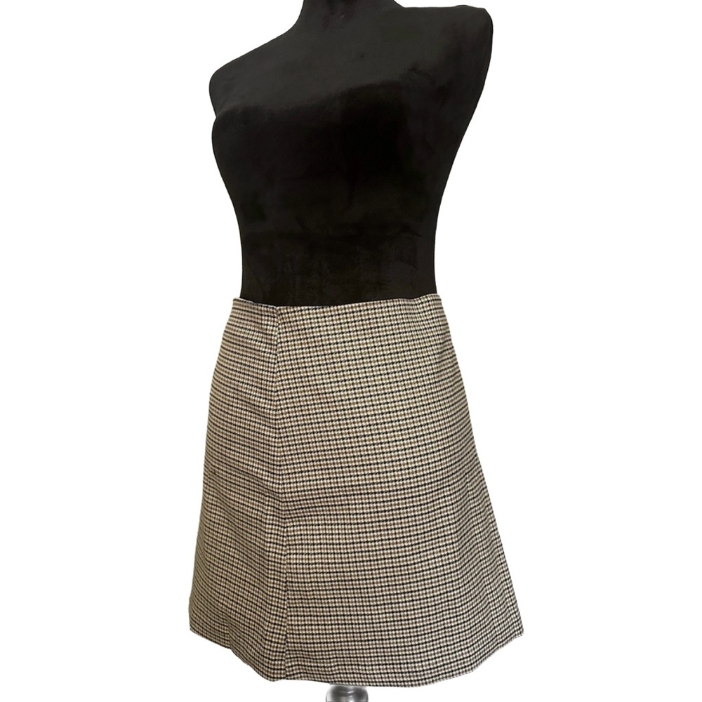 H&M Plaid Skirt | Black, Brown & Tan | Size 14 (GB4)